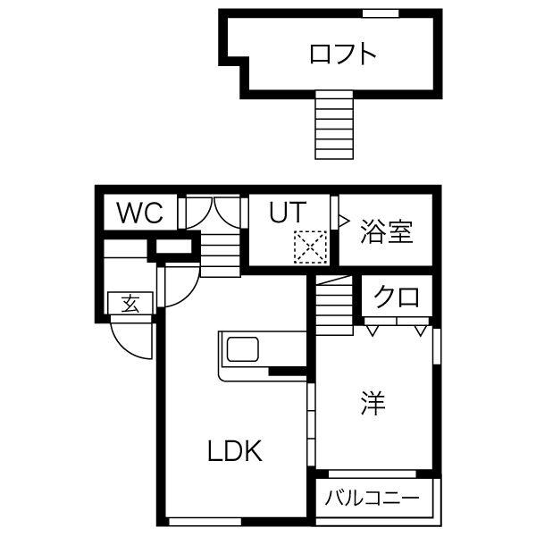 アークラヴィータ(1LDK/2階)の間取り写真