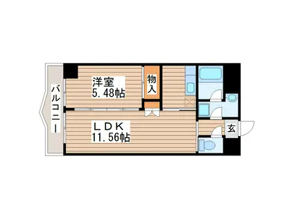 ベルメゾン(1LDK/4階)の間取り写真