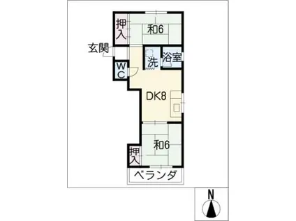 ハイツ松下(2DK/3階)の間取り写真