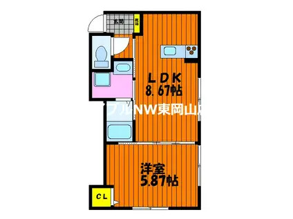 星と青空のクーレKULLE(1LDK/1階)の間取り写真