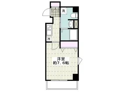 ルミエール藤沢(1K/2階)の間取り写真