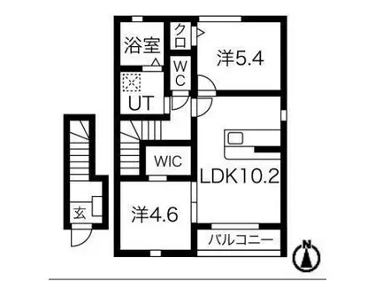 ルミエール(2LDK/2階)の間取り写真