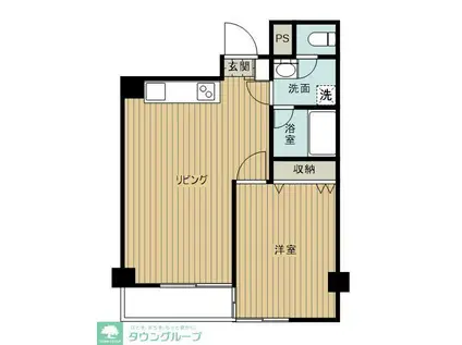 田中ビル(1LDK/2階)の間取り写真