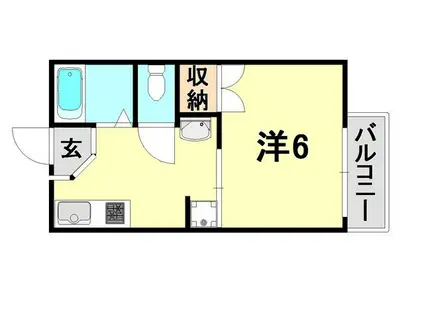 フレグランス須磨(1DK/2階)の間取り写真