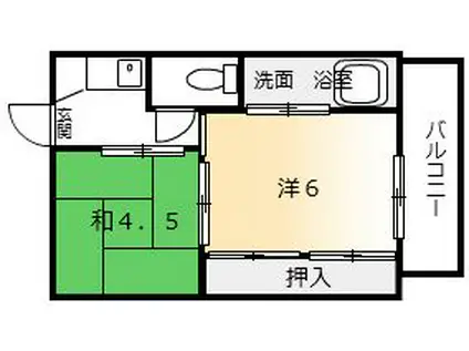 ビレッジハウス上田2号棟(2K/1階)の間取り写真