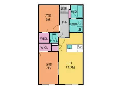 中原マンションII(2LDK/5階)の間取り写真
