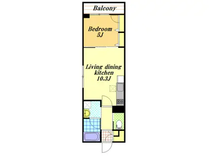 アベニール(1LDK/1階)の間取り写真
