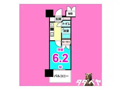 パルティール城西(1K/7階)の間取り写真