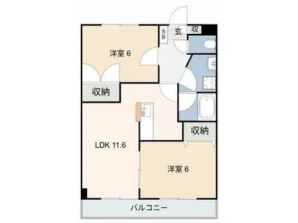 ヴィレッジ稲垣(2LDK/2階)の間取り写真