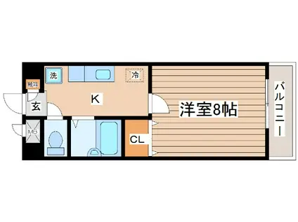 グランドパレス長町(1K/5階)の間取り写真