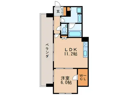 プラウドタワー名古屋伏見(1LDK/19階)の間取り写真