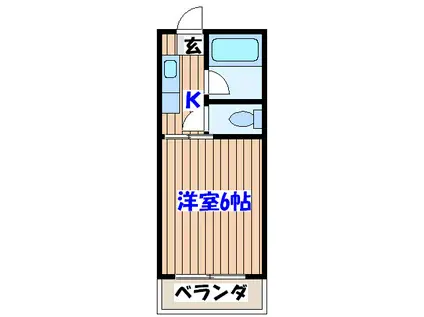 ビューパレス米ケ袋(1K/3階)の間取り写真