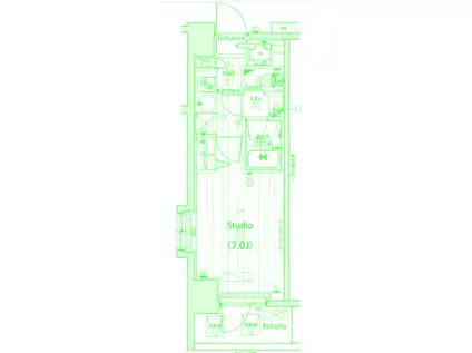 ガーラ・リバースクエア横濱南(1K/7階)の間取り写真