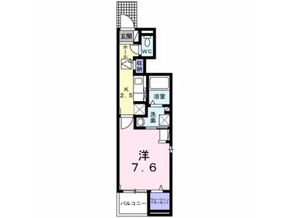 ＪＲ可部線 河戸帆待川駅 徒歩13分 2階建 築3年(1K/1階)の間取り写真