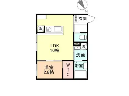 TRINITY(1LDK/1階)の間取り写真