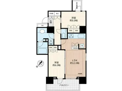 ザ・パークハウスアーバンス東五反田(2LDK/14階)の間取り写真