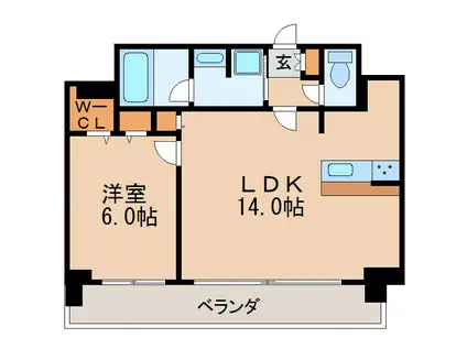 ファーストレジデンス栄(1LDK/5階)の間取り写真