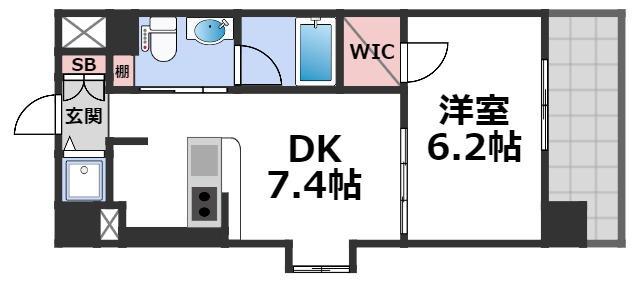 セイワパレス大阪城北(1DK/3階)の間取り写真