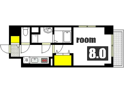 サン ウォーム ニチダン(1K/3階)の間取り写真