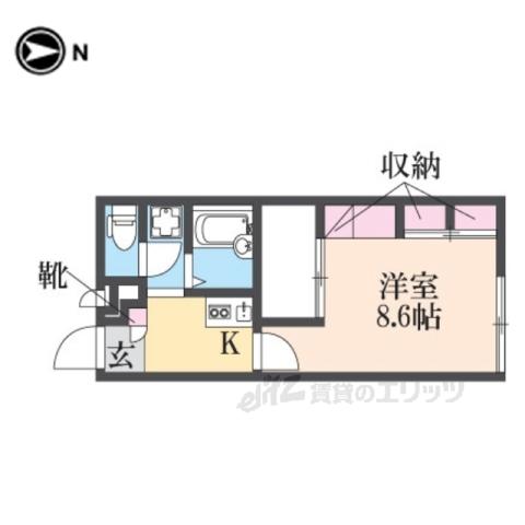 レオパレス辻九第三(1K/1階)の間取り写真