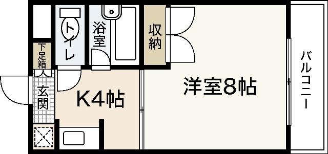 パティシェール吉川II(1K/4階)の間取り写真