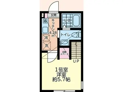 ロフトヌーク(1K/2階)の間取り写真