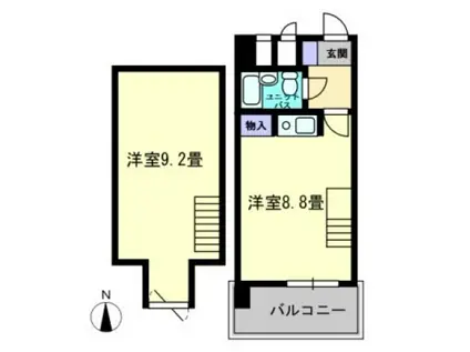 AM′S4観光町(1K/9階)の間取り写真