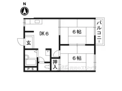 タウニィ陽光(2DK/2階)の間取り写真