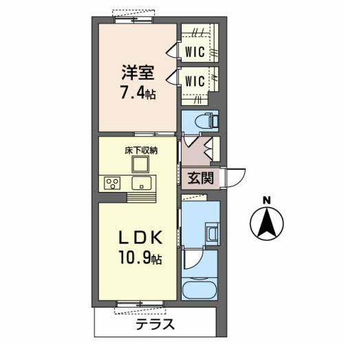 シャーメゾン LEAF(1LDK/1階)の間取り写真