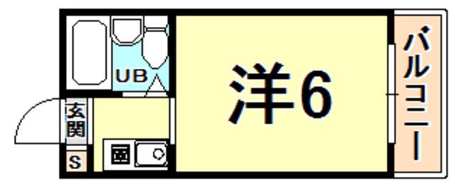 ロイヤルプラザ西宮(ワンルーム/3階)の間取り写真