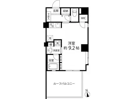 デュオステージ白金高輪(ワンルーム/6階)の間取り写真