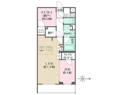 ラペルラ自由が丘2(1SLDK/1階)の間取り写真