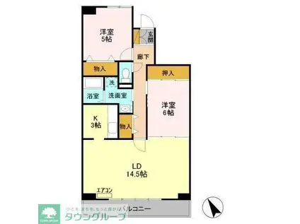 エスポワール八千代(2LDK/1階)の間取り写真