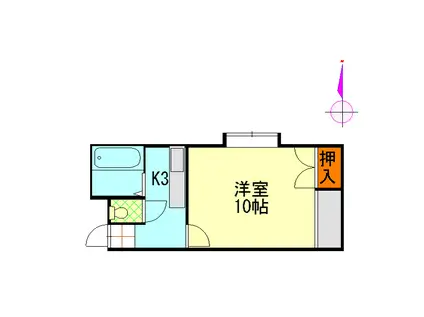 コーポ鶴見(1K/2階)の間取り写真