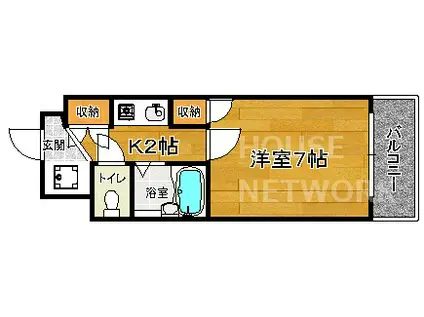 北山ピュアプラザ(1K/4階)の間取り写真