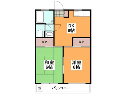 マンション築地(2DK/3階)の間取り写真