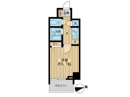 HF早稲田レジデンスII(1K/4階)の間取り写真