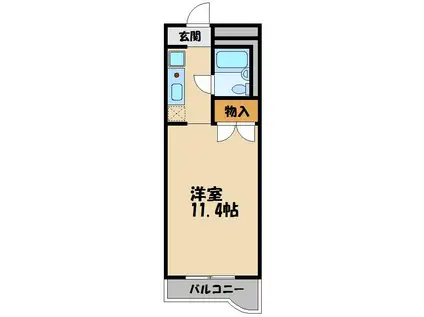 向原マンション(1K/4階)の間取り写真