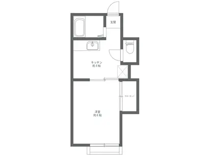 メゾンポプラ(1K/2階)の間取り写真