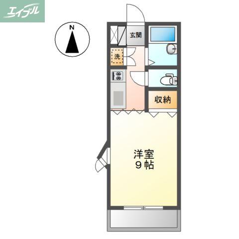 STUDIOENCHATE公園前(1K/1階)の間取り写真