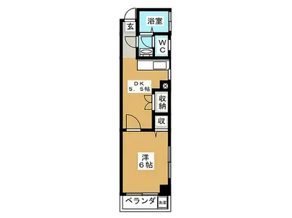 大寺ビル(1DK/3階)の間取り写真