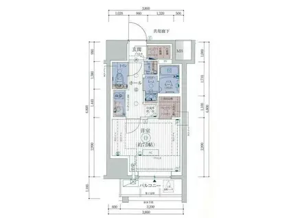 ESTEM COURT KAMEIDO TOKYO イースト(1K/4階)の間取り写真