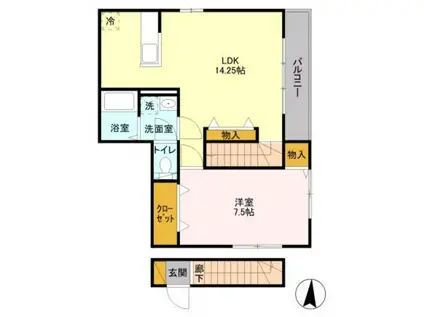 HALE MAHANA(1LDK/2階)の間取り写真