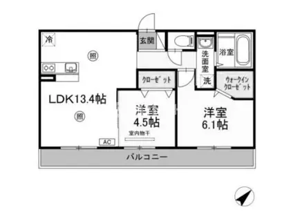 メナージュ今(2LDK/1階)の間取り写真