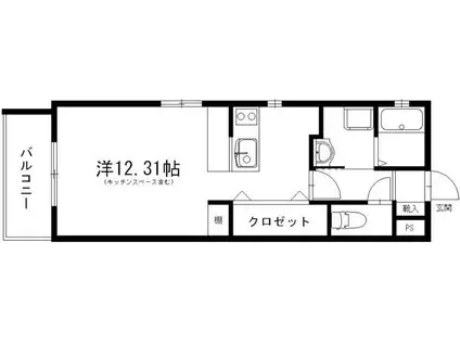 サリエンテIII(1K/3階)の間取り写真