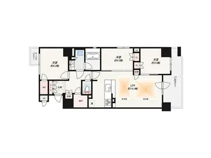 ファインレジデンス烏丸五条(3LDK/3階)の間取り写真