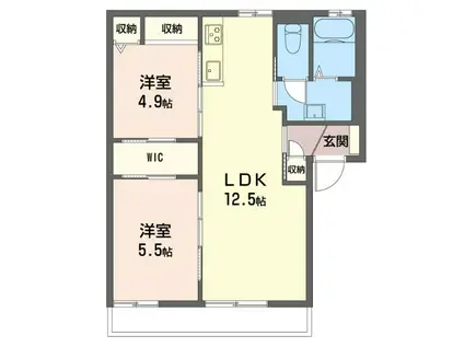 ゴジラハウス(2LDK/2階)の間取り写真