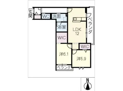 アルカディアSOU(2LDK/2階)の間取り写真