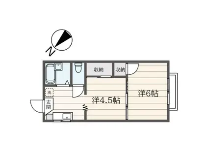 リヴェールハイツ(2K/2階)の間取り写真