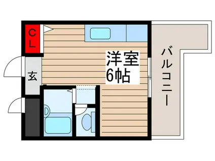 ラインヴィラ今井(ワンルーム/3階)の間取り写真